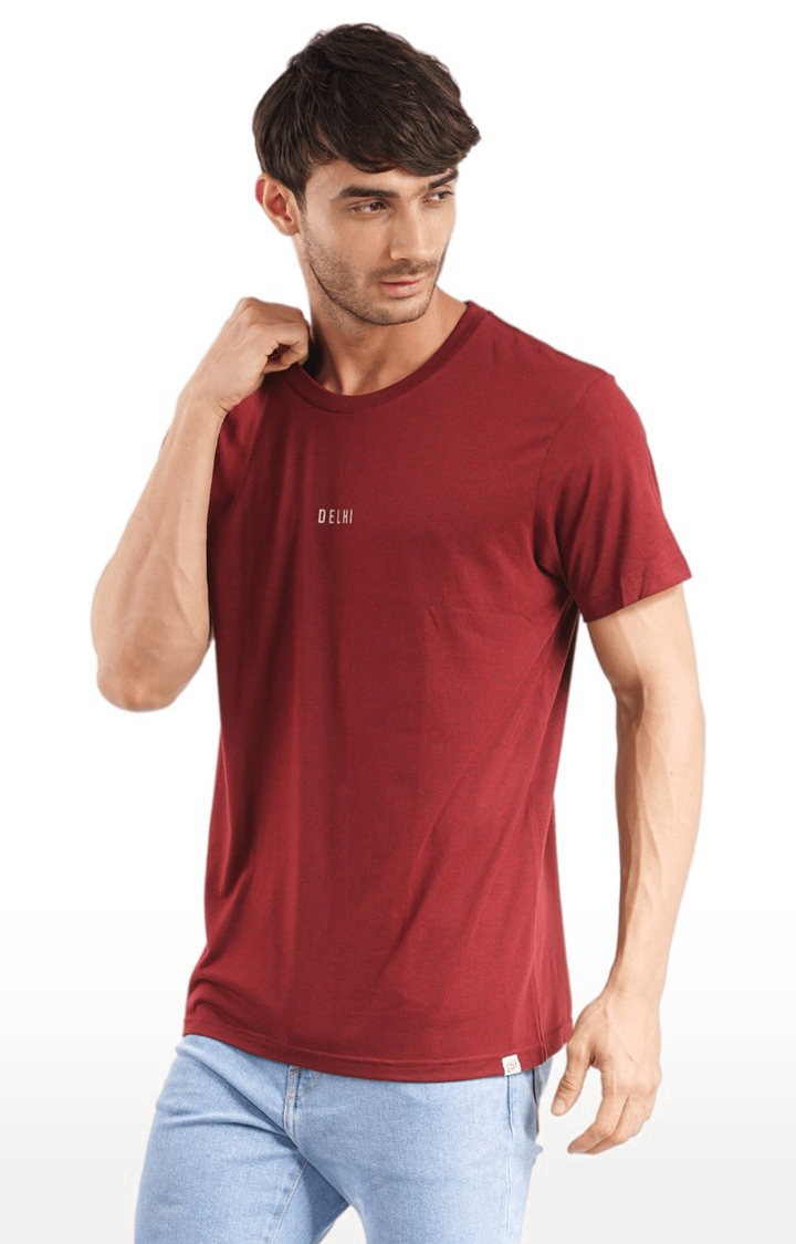 Unisex Delhi Block Tri-Blend T-Shirt in Wine