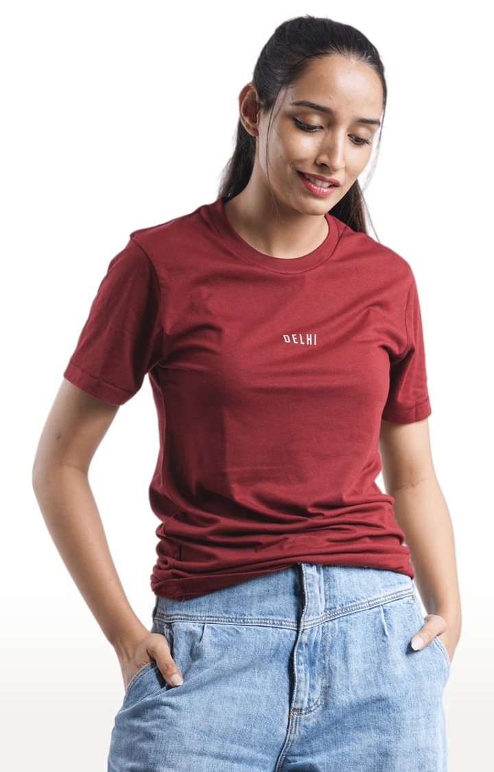 Unisex Delhi Block Tri-Blend T-Shirt in Wine