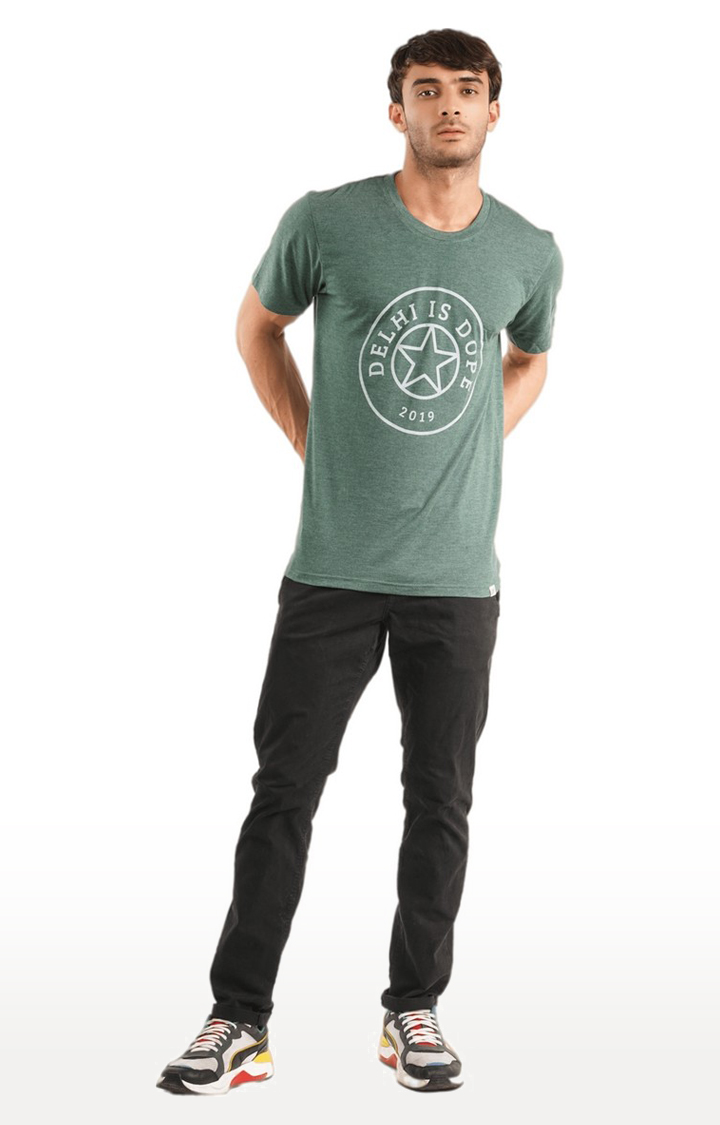 Unisex Delhi is DOPE STAR Tri-Blend T-Shirt in Bottle Green