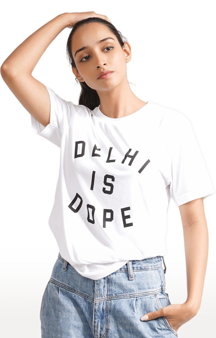 Unisex Delhi is DOPE Tri-Blend T-Shirt in White