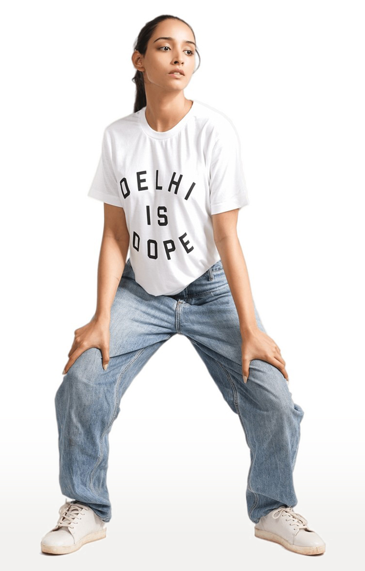 Unisex Delhi is DOPE Tri-Blend T-Shirt in White