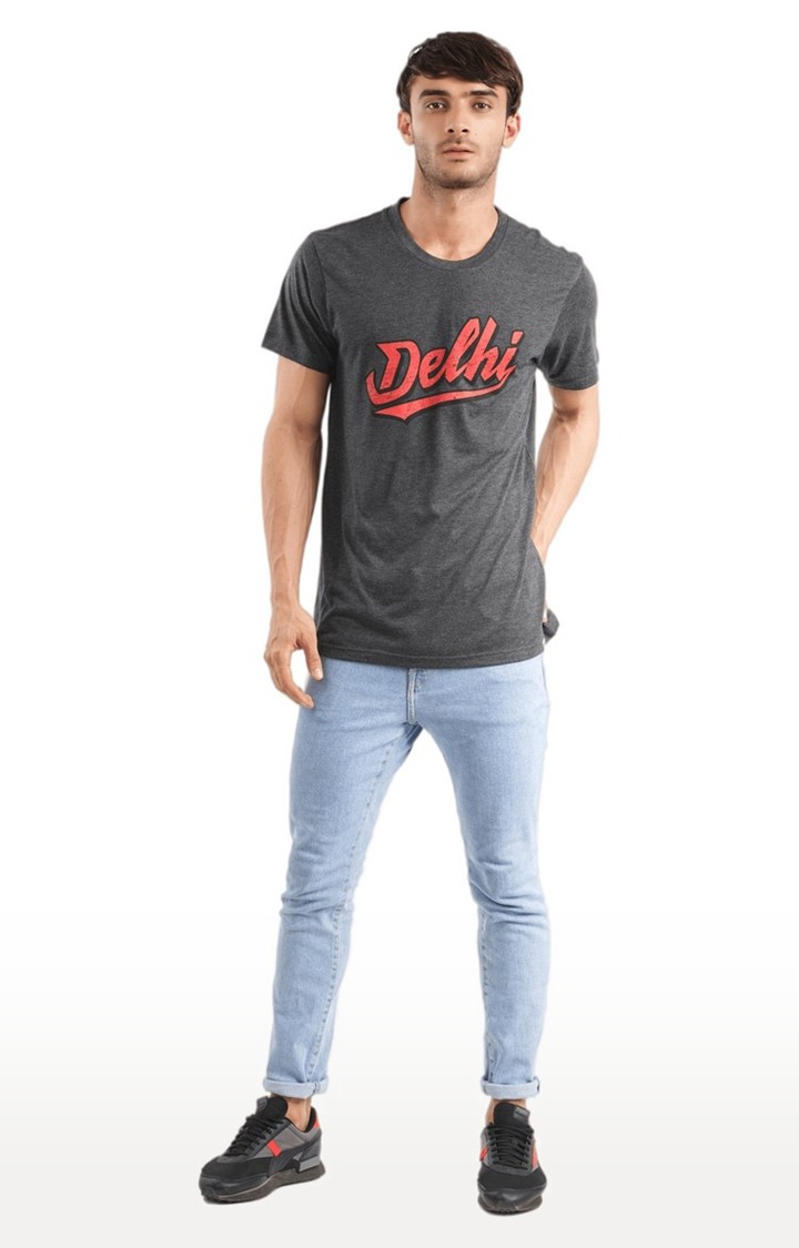 Unisex Delhi Logo Tri-Blend T-Shirt in Charcoal