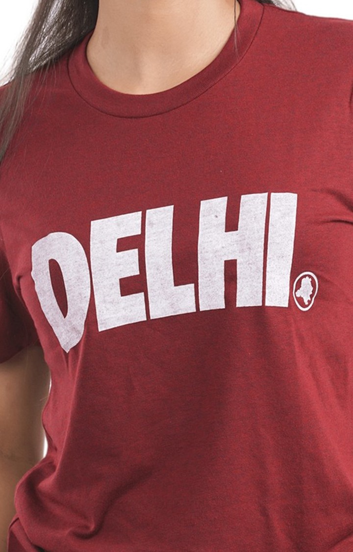 Unisex Delhi Map Tri-Blend T-Shirt in Wine