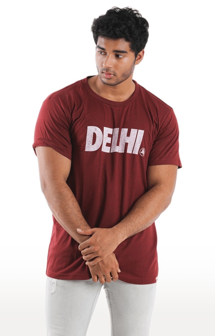 Unisex Delhi Map Tri-Blend T-Shirt in Wine