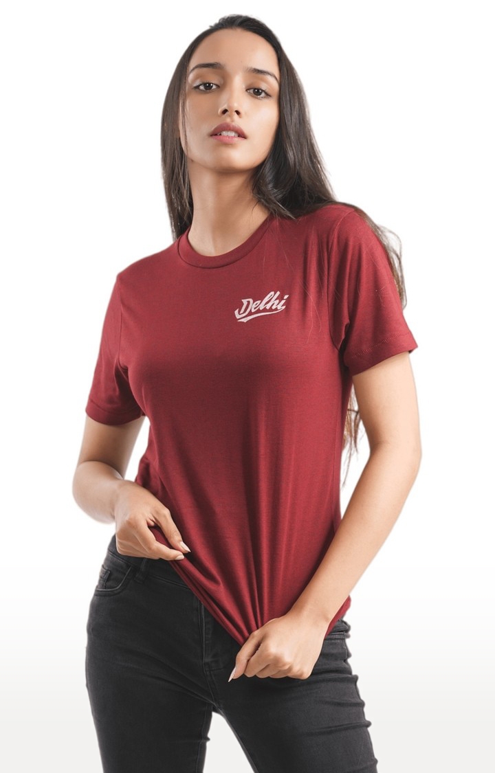 Unisex Delhi is F***ING DOPE Tri-Blend T-Shirt in Wine