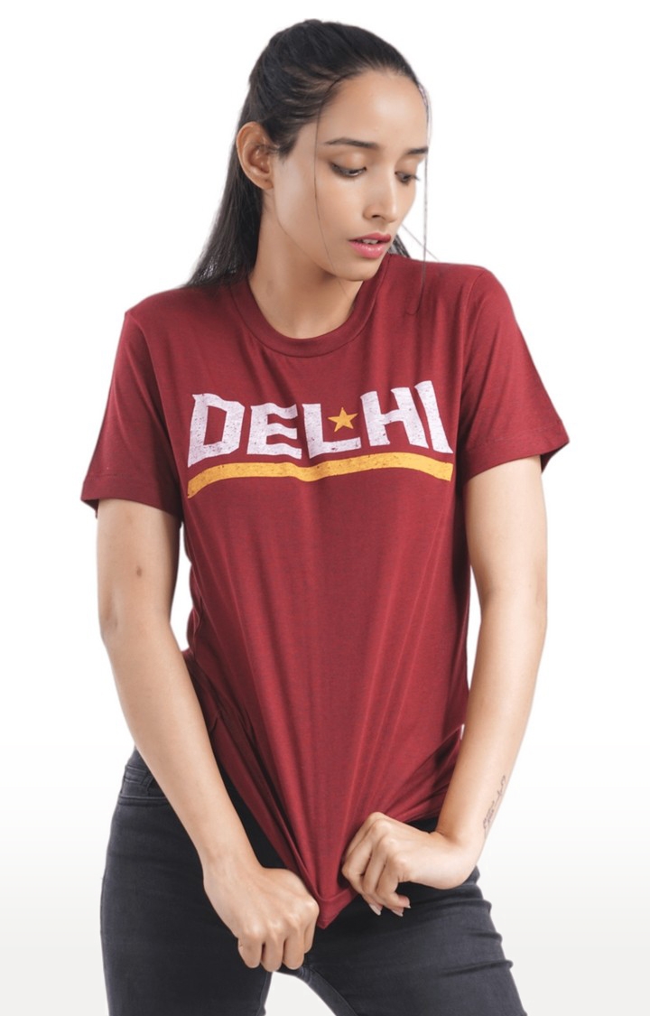 Unisex Delhi Sport Tri-Blend T-Shirt in Wine