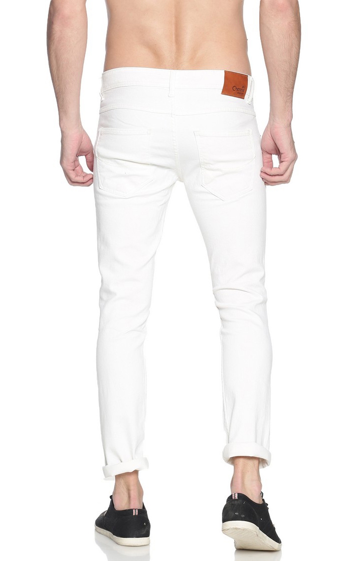 Chennis | Chennis Men's Casual Torn Jeans, White 3