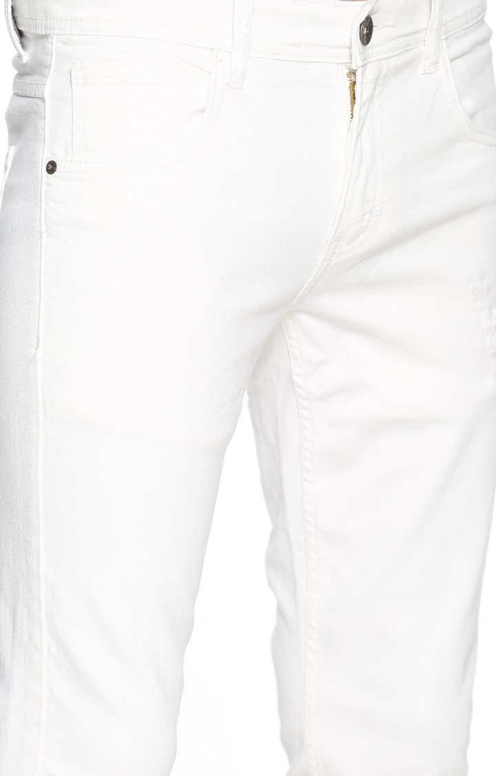 Chennis | Chennis Men's Casual Torn Jeans, White 4