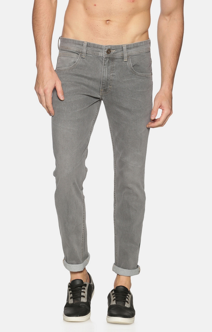 Chennis | Chennis Mens Cotton Slim Fit Casual Grey Jeans 0