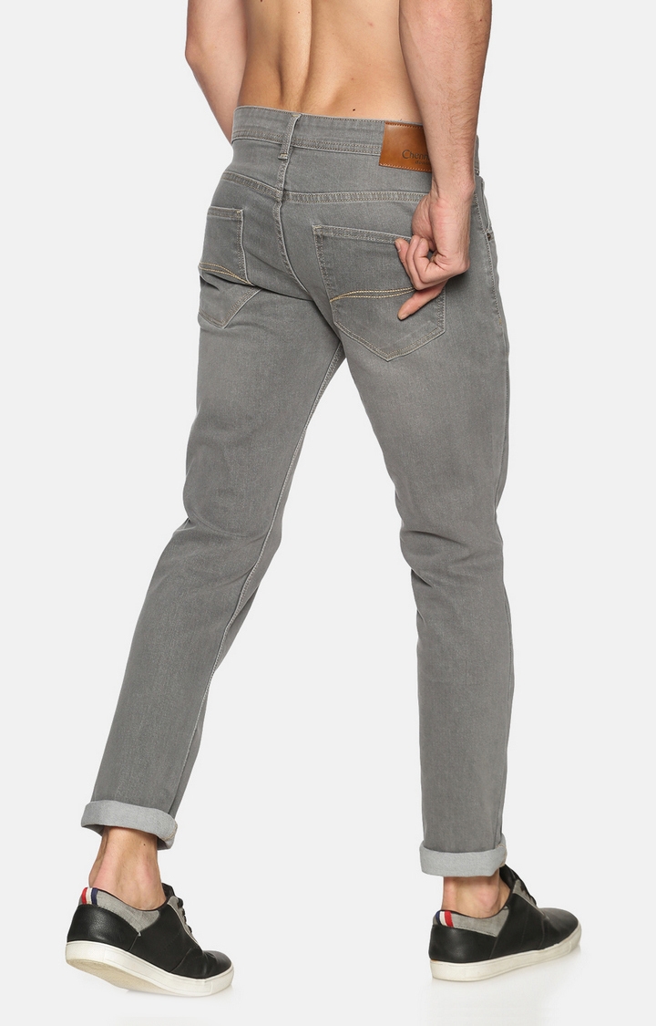 Chennis | Chennis Mens Cotton Slim Fit Casual Grey Jeans 3