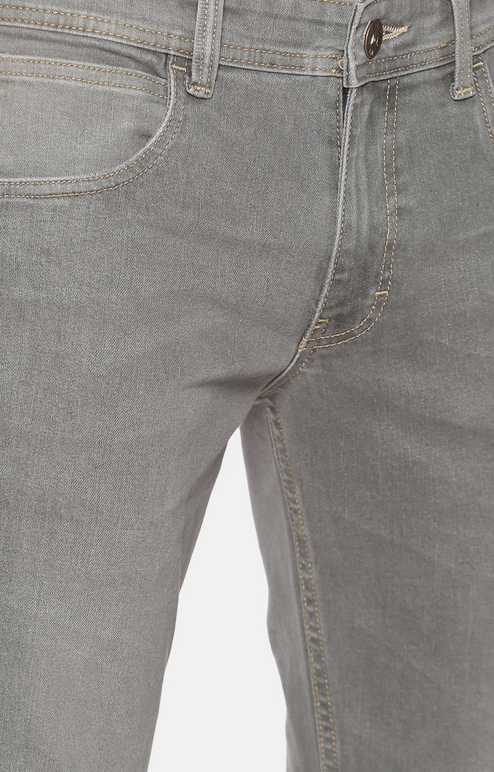 Chennis | Chennis Mens Cotton Slim Fit Casual Grey Jeans 4