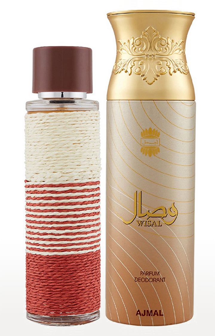 Ajmal | Maryaj Deuce Homme Eau De Parfum Perfume 100ml for Men and Ajmal Wisal Deodorant Musky Fragrance 200ml for Women 0