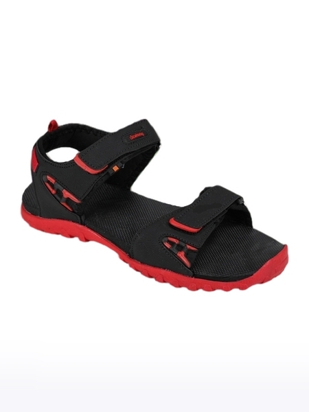 Men's  Black Velcro Open Toe Synthetic Floaters