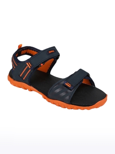 Men's  Blue Velcro Open Toe Synthetic Floaters