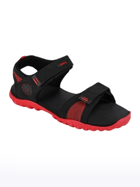 Men's  Black Velcro Open Toe Synthetic Floaters