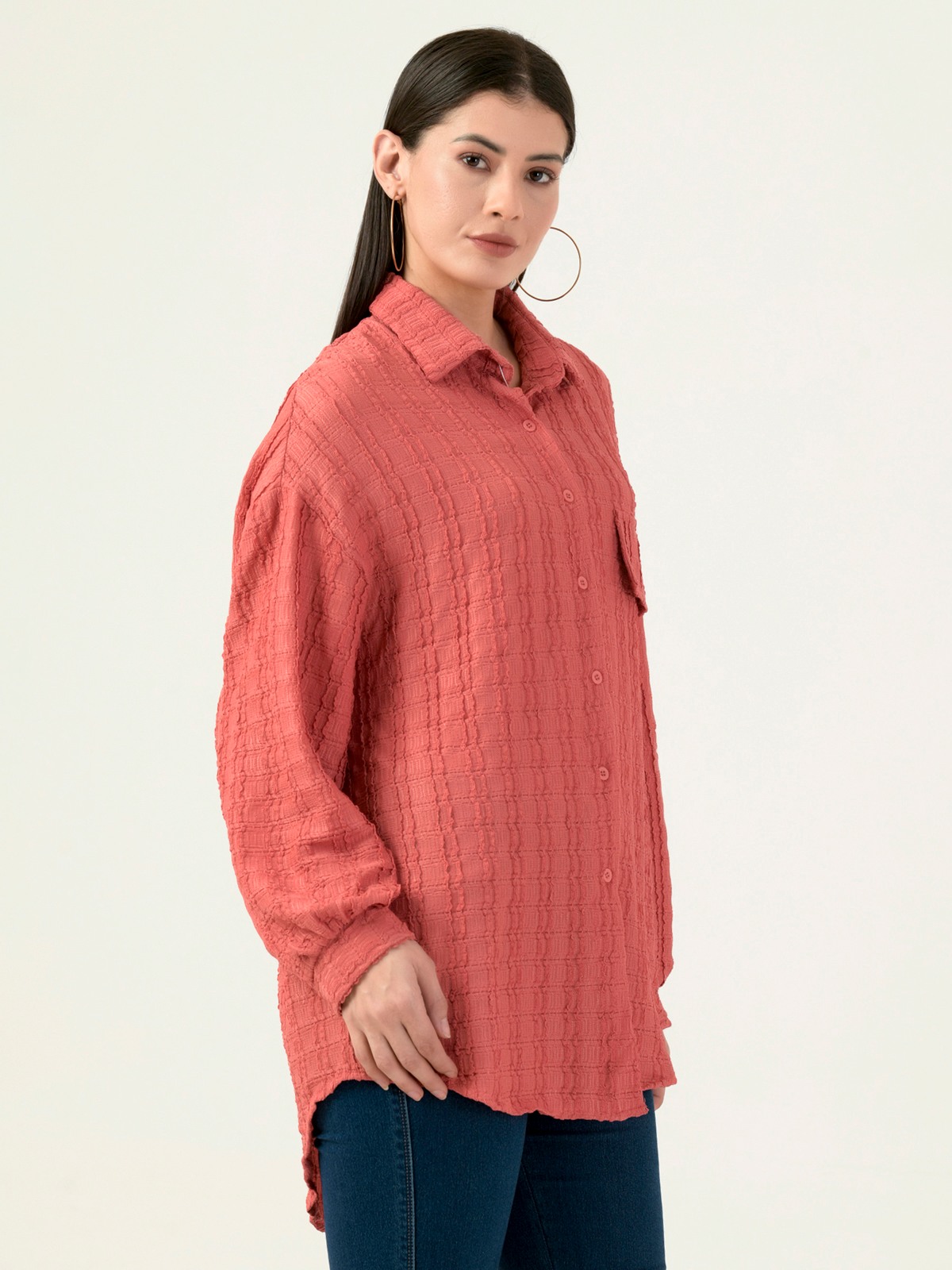 Albion Women Smart Premium Pink Casual Shirt