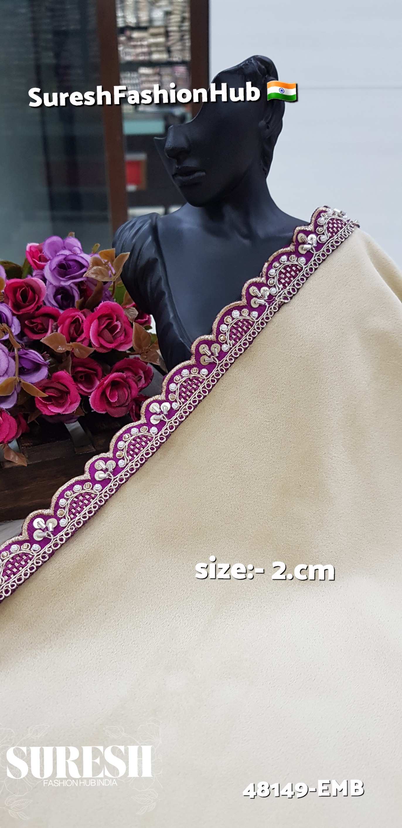 Magenta Muse Embroidered Lace