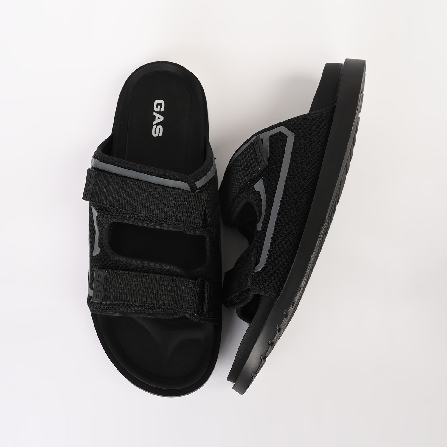 GAS | Men's StrapGrid Black Sandals|2