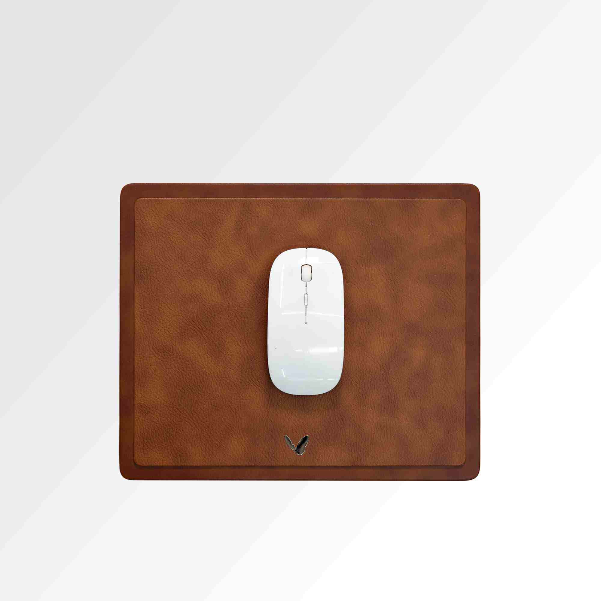 Rectangular Mouse Pad in Faux Leather | Rigid | 11×9 Inches | Classic | Tan