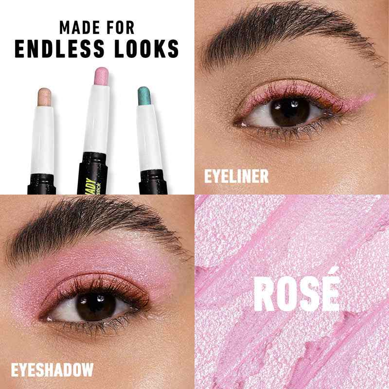 Elitty Eyeshadow Stick | Shimmer | Waterproof | Easy to blend, non creasy, Beginner's Friendly eyeshadow | More than 24 Hour Stay | Rose (Pink), 1.7g