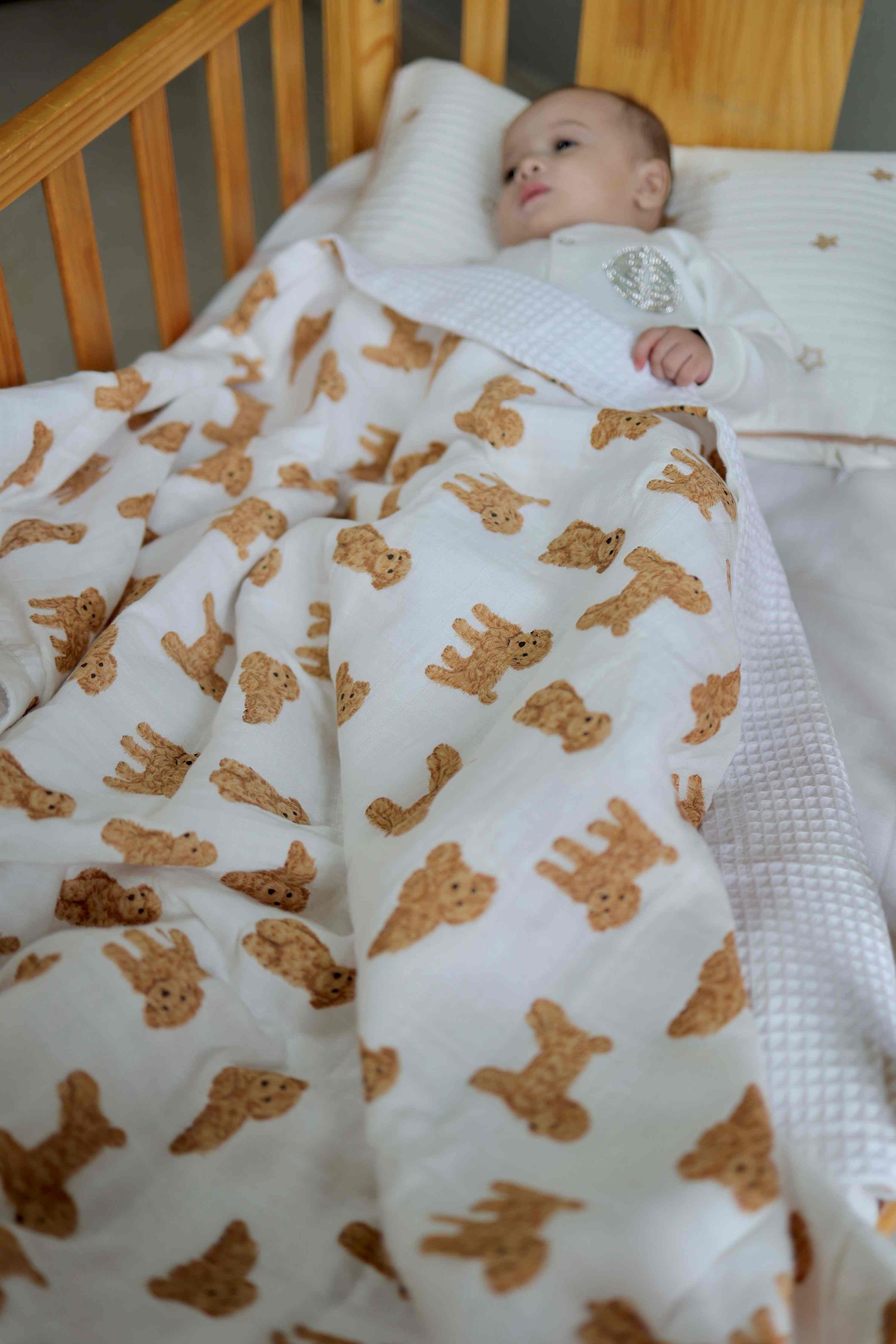 Poodle Playtime Muslin Blanket
