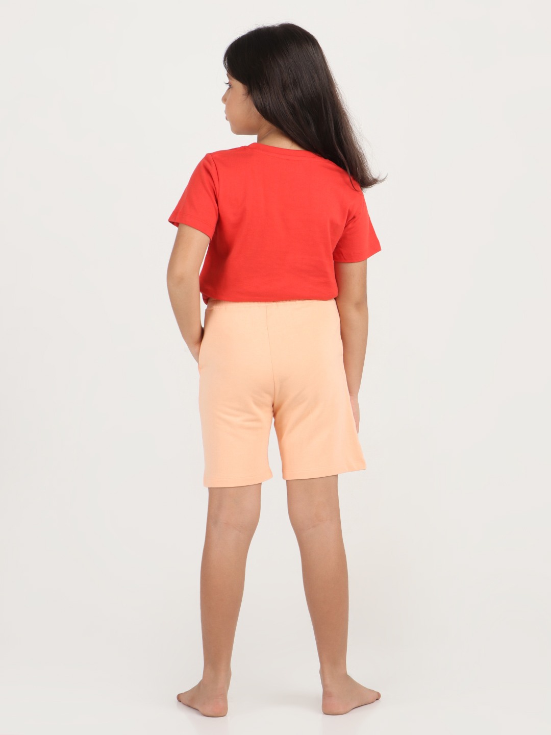 Girls 1 piece printed short - Peach
