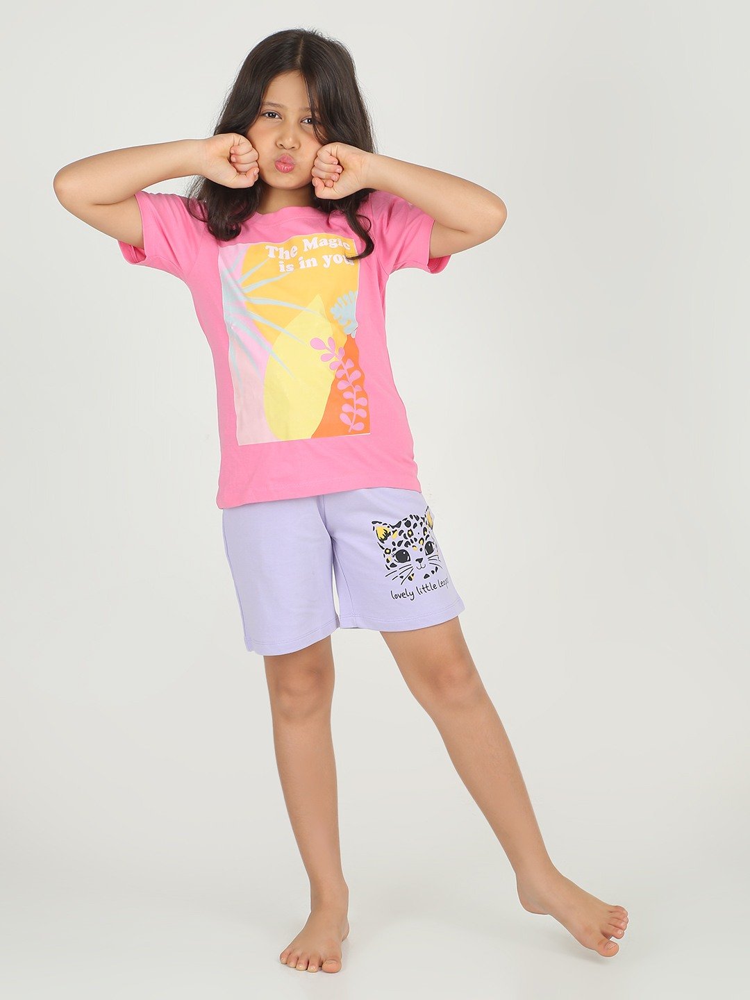 Girls 1 piece printed short - Lavender