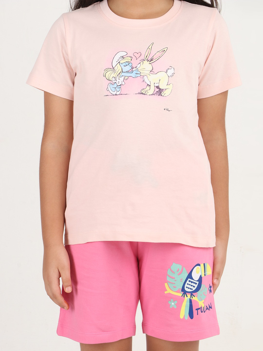Girls 1 piece printed short - Pink