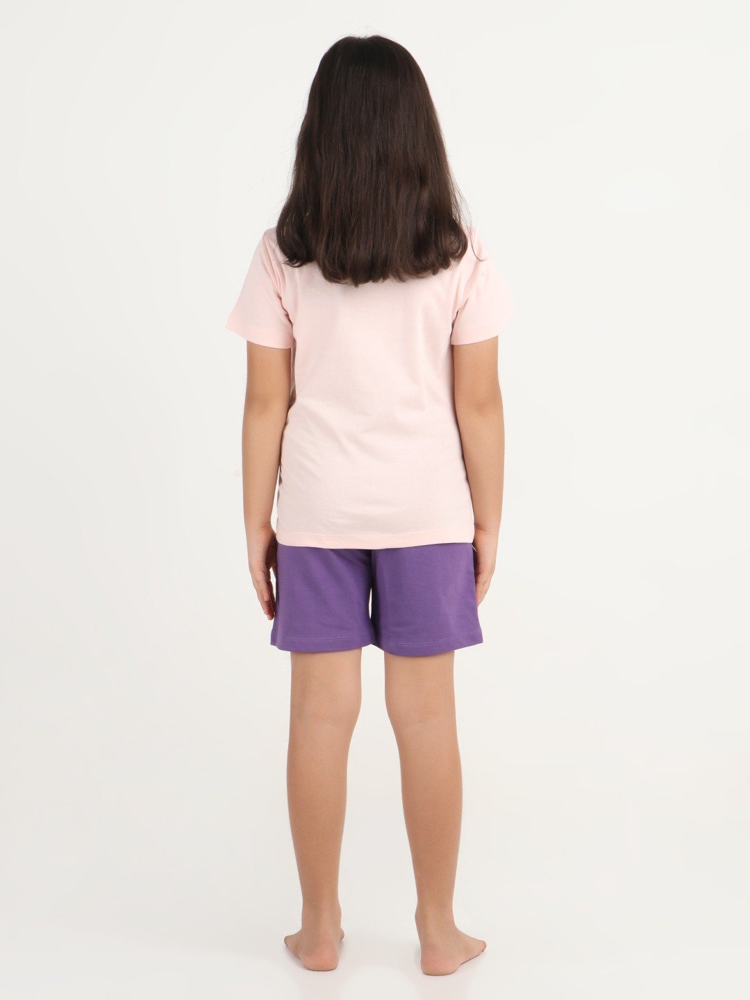 Girls 1 piece printed short - Deep Purple