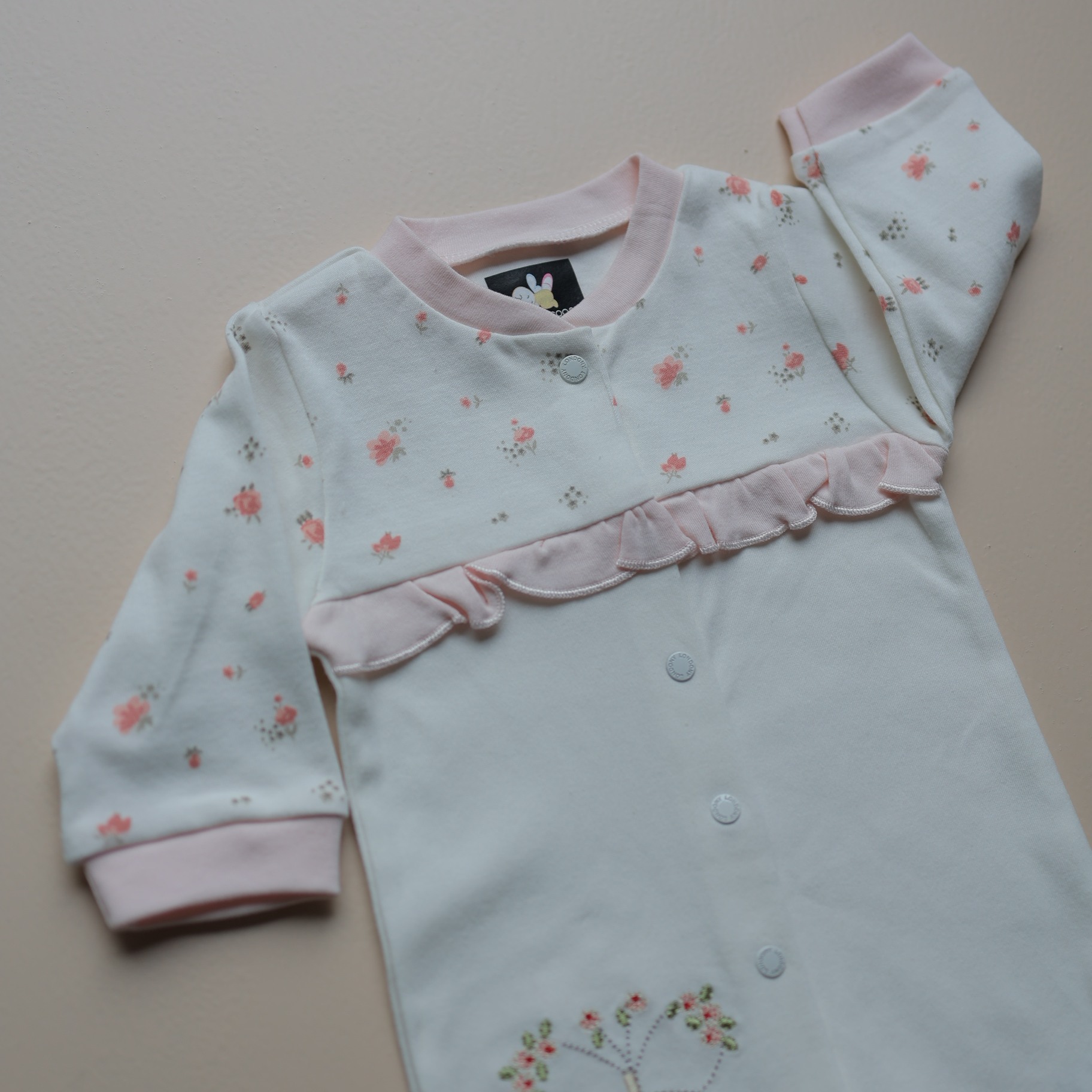 Peach Blossom Butterfly Baby Romper