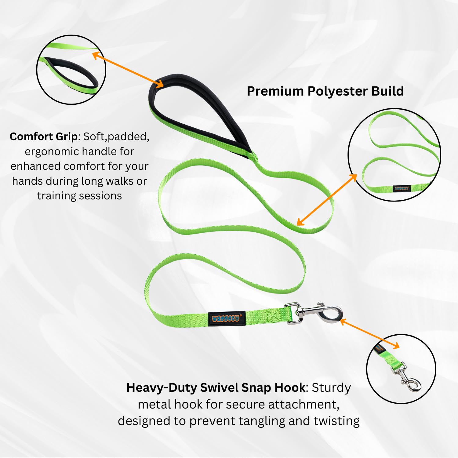 Waggety Dog Leash, Green