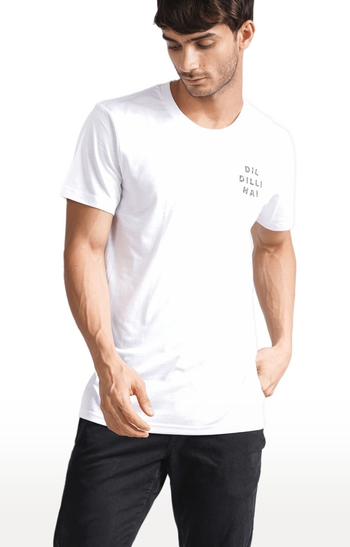 Unisex Dil Dilli Hai Tri-Blend T-Shirt in White