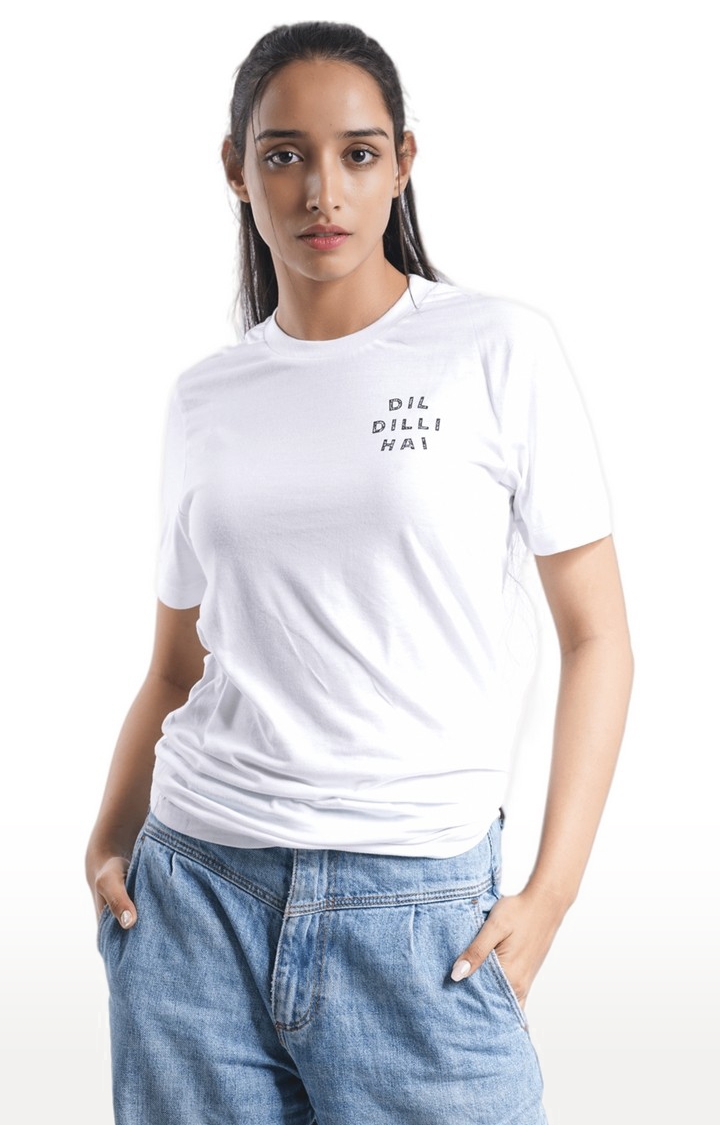 1947IND | Unisex Dil Dilli Hai Tri-Blend T-Shirt in White