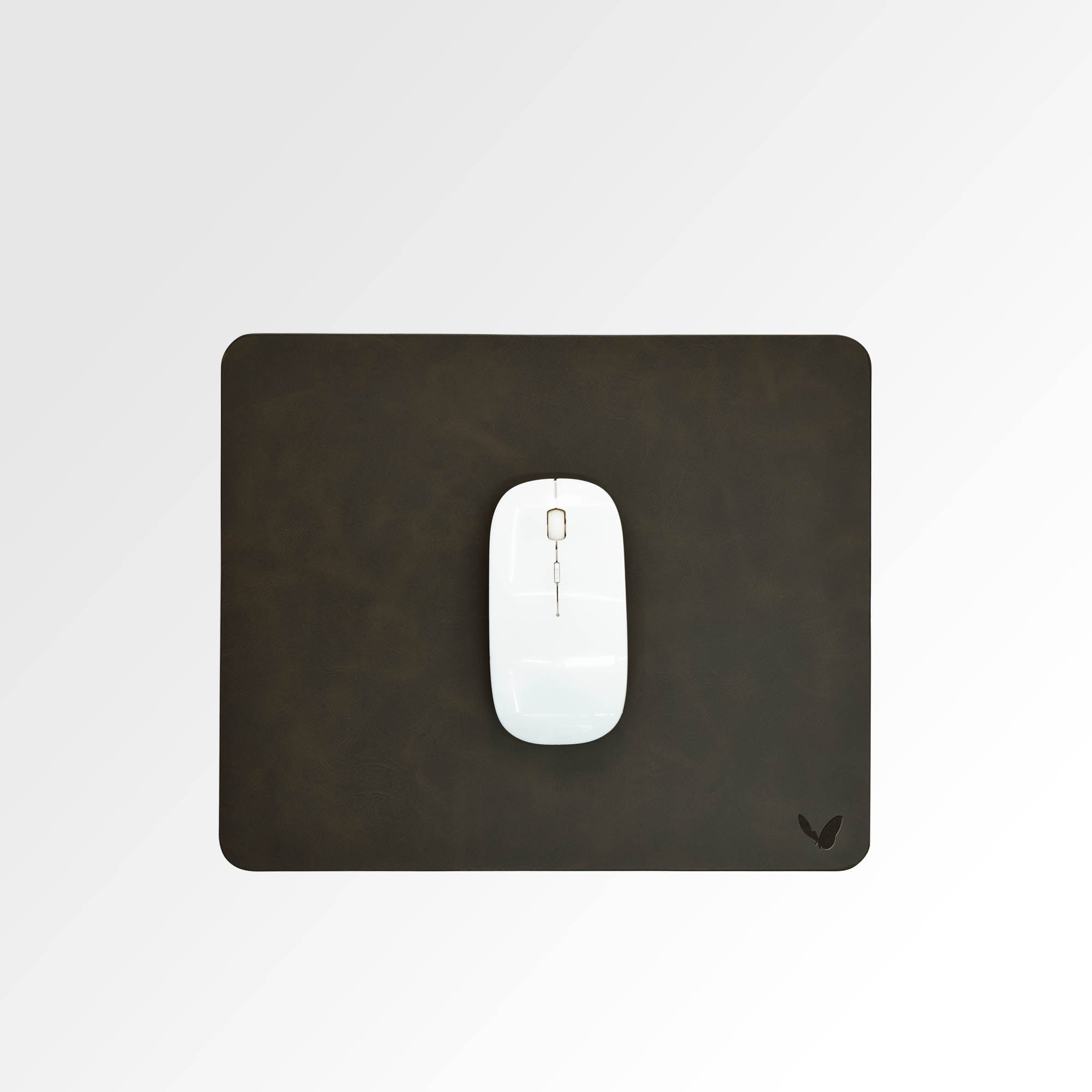 Rectangular Mouse Pad in Faux Leather | Creasing Free | High Precision | Reversible | Flexible | 11×9 Inches | Uniflex | Brown