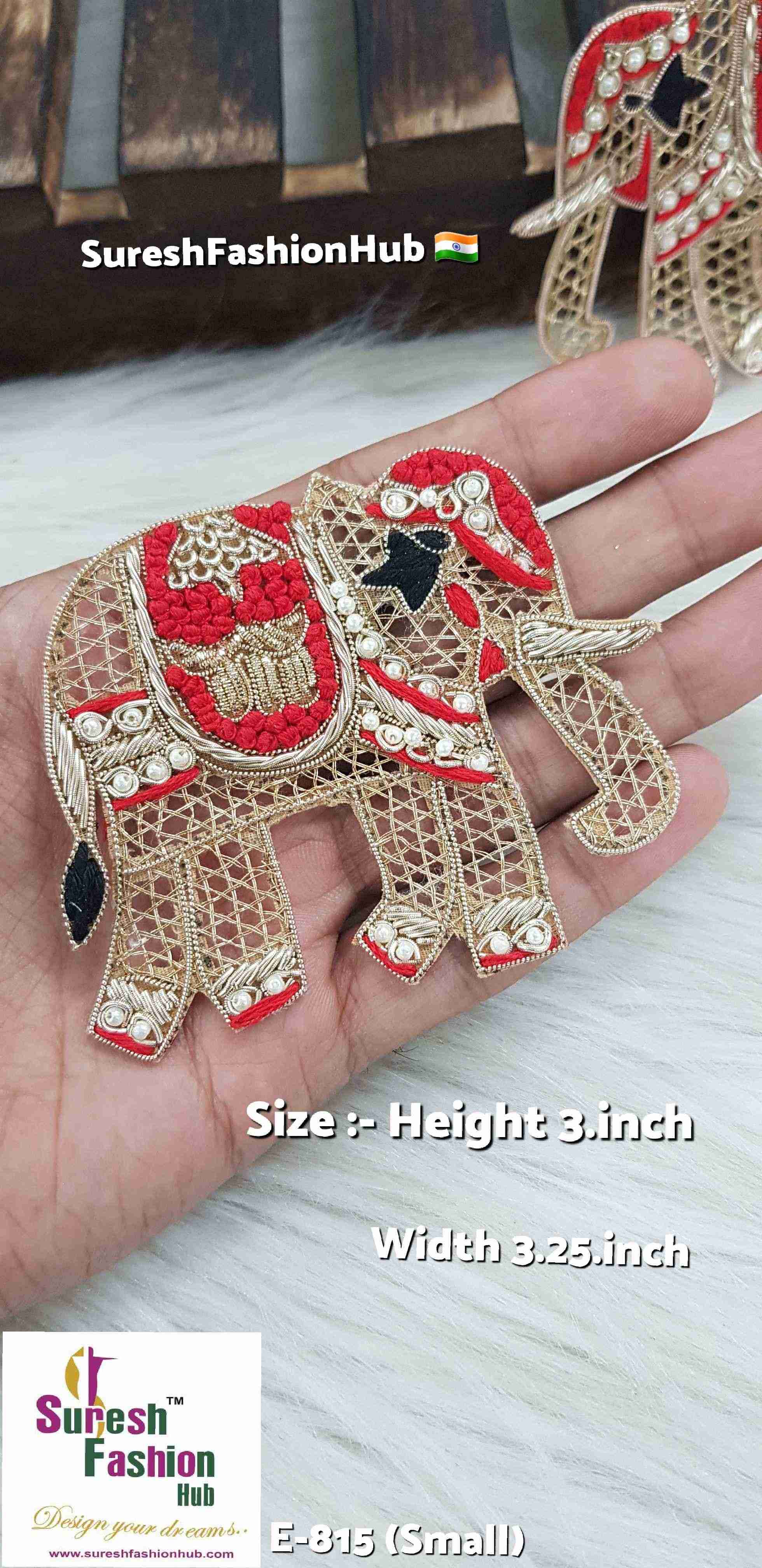 Royal Red & Black Elephant Patch – Right Facing | E-815
