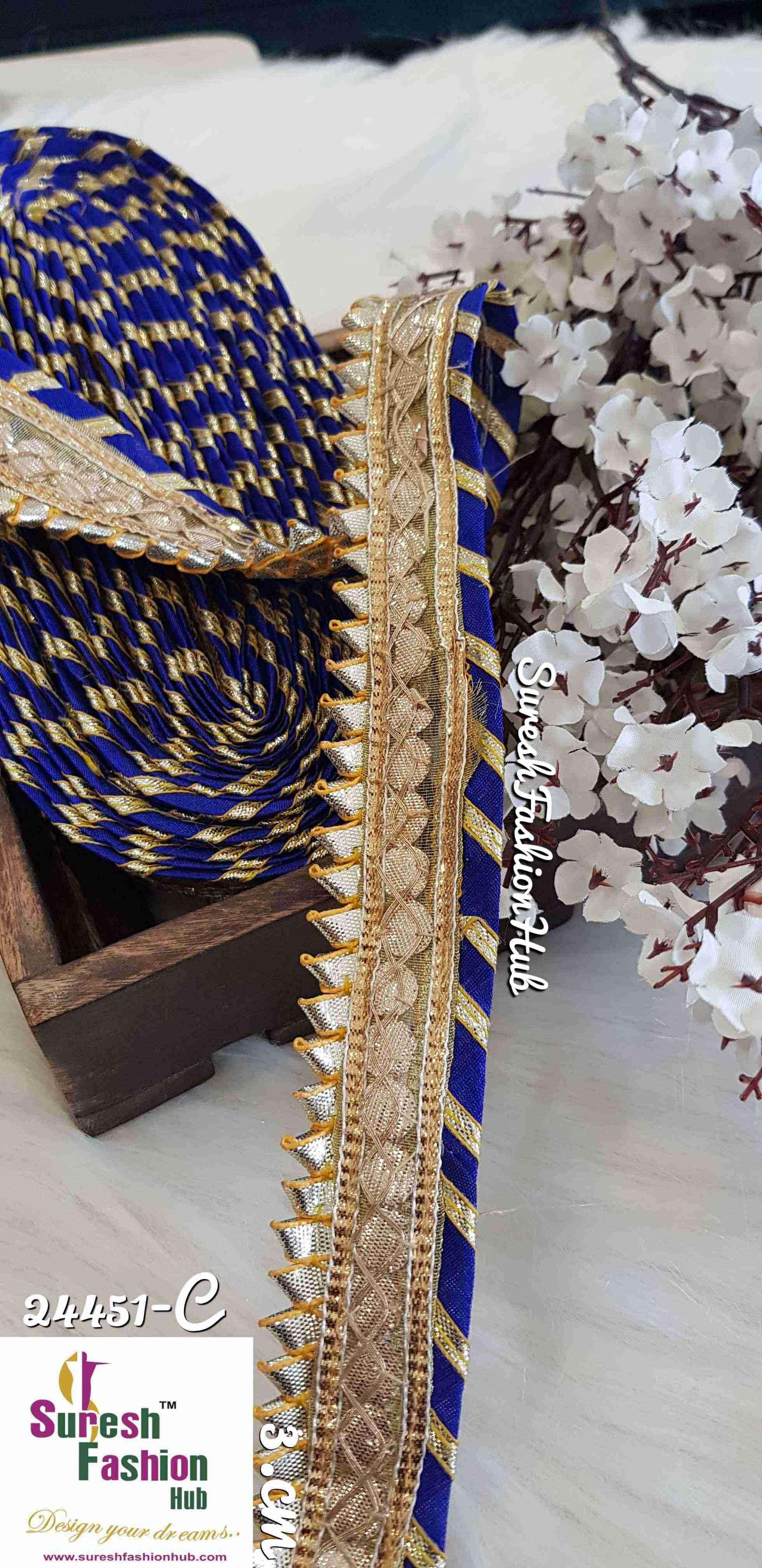 Designer Royal Blue Gota Patti Trim