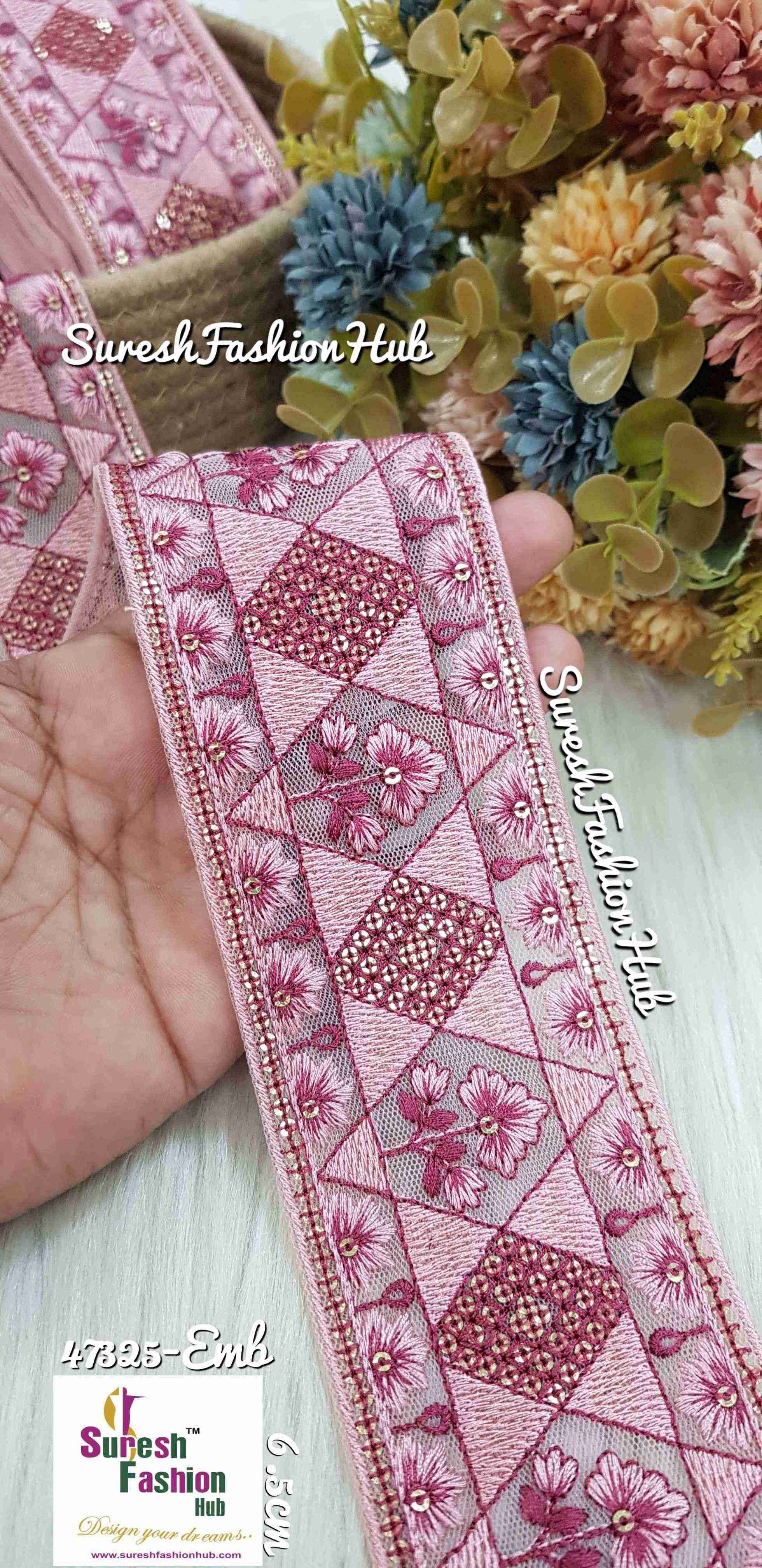 Gajari Embroidery Tone-to-Tone Lace