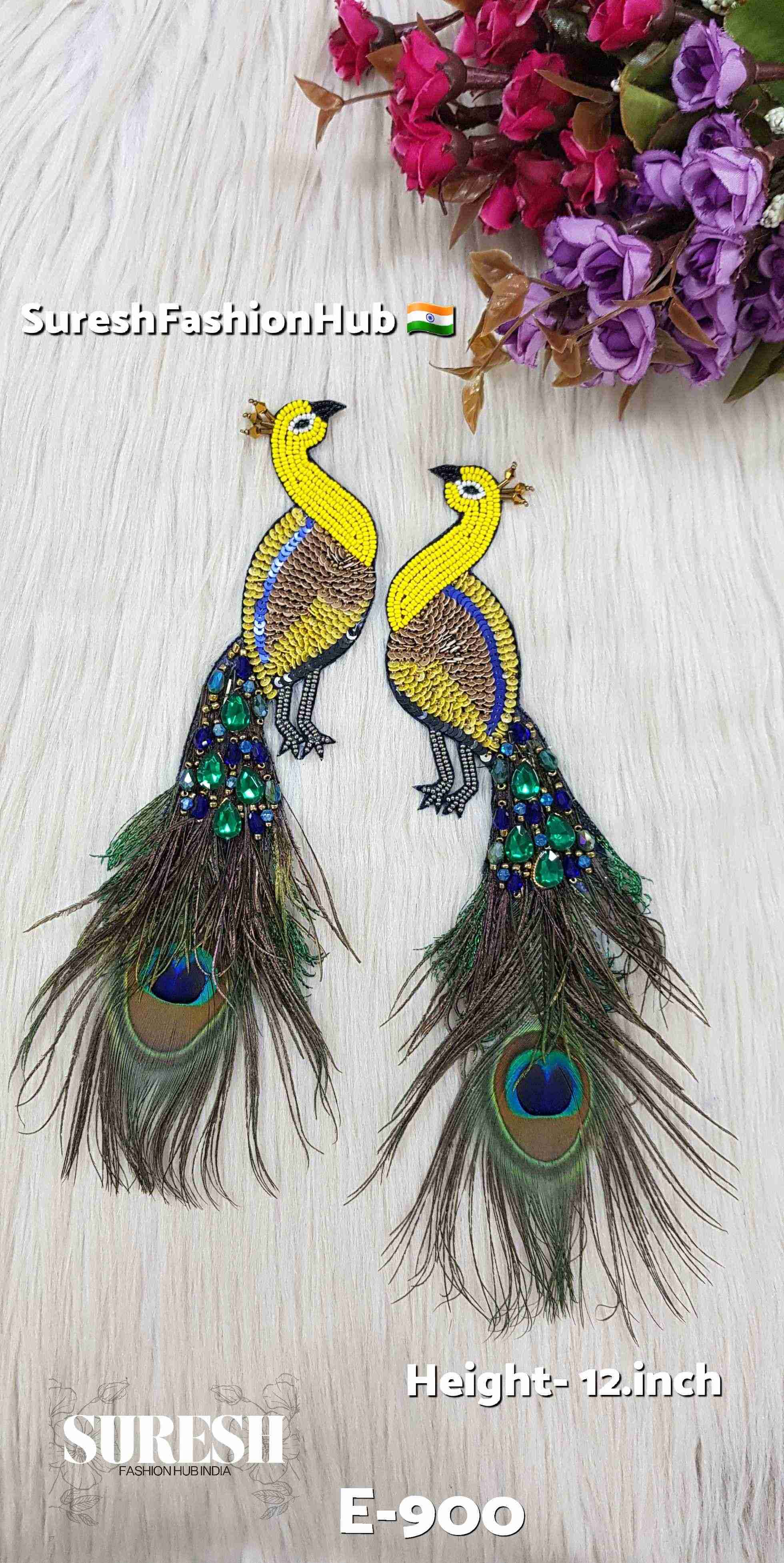 Yellow Peacock Patch – Right Facing | E-900