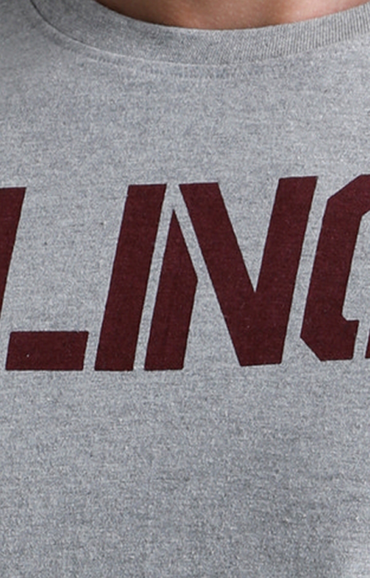 Dillinger | Men's Grey Cotton Typographic Printed Regular T-Shirt 4