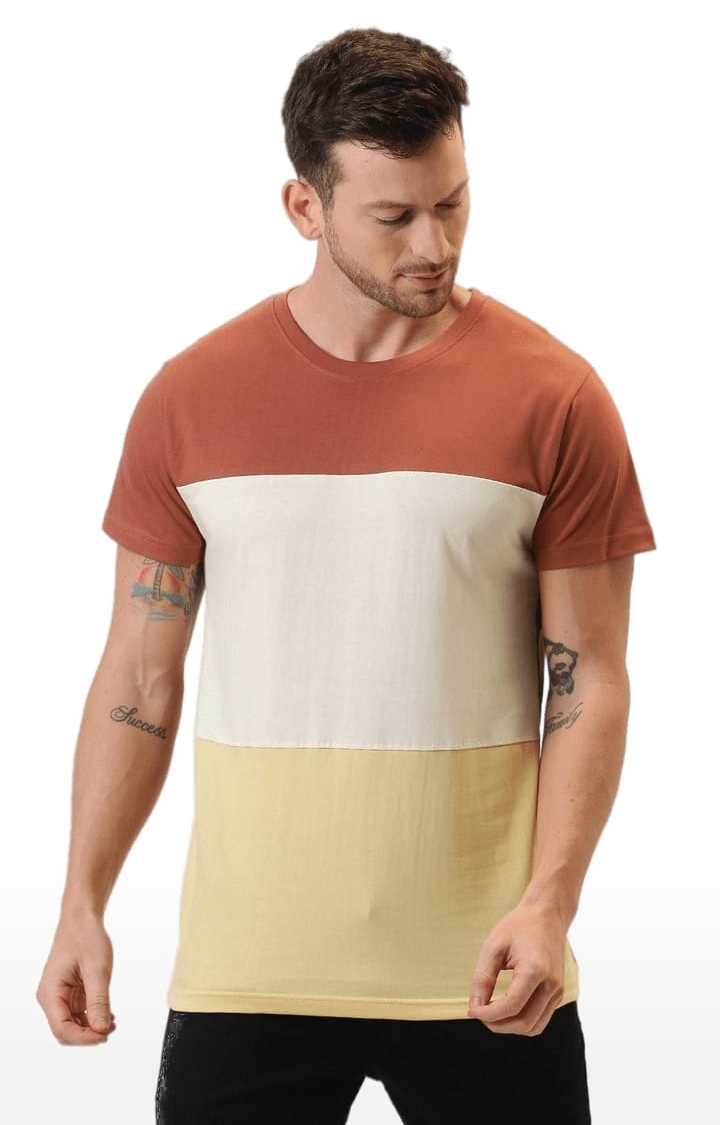 Dillinger | Men's Multicolour Cotton Colourblock Regular T-Shirt 0
