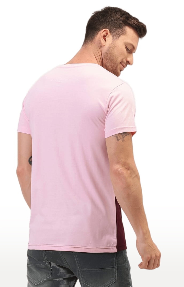 Dillinger | Men's Pink Colourblock Regular T-Shirts 2