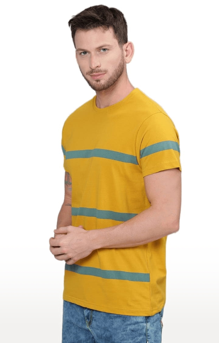 Dillinger | Men's Yellow Striped Regular T-Shirts 2