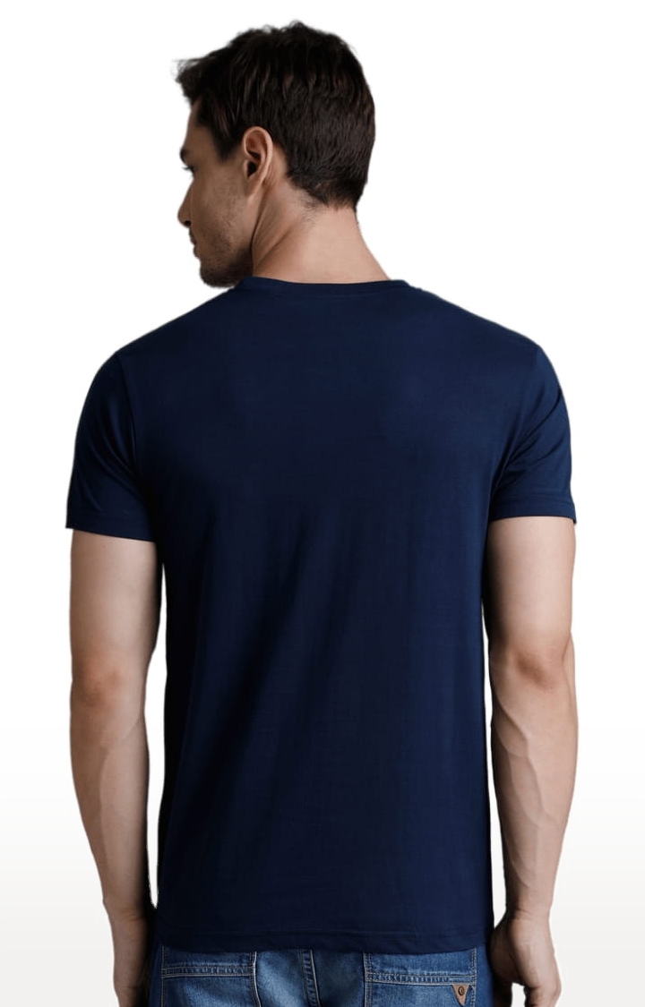 Dillinger | Men's Navy Blue and Red Cotton Striped Regular T-Shirt 3