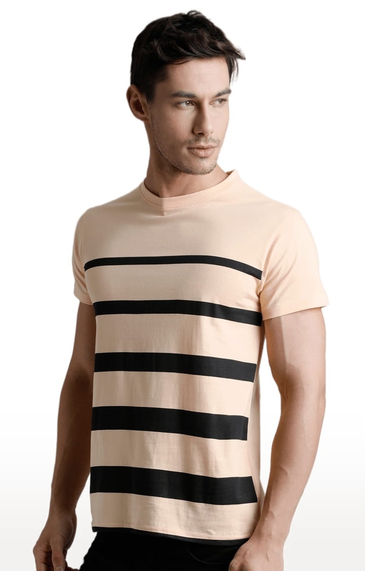 Dillinger | Men's Orange Striped Regular T-Shirts 2