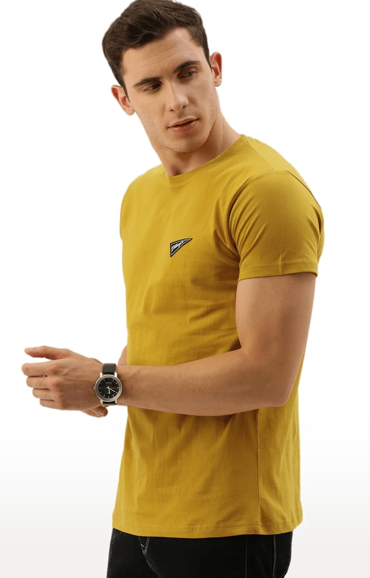 Dillinger | Men's Yellow Solid Regular T-Shirts 2
