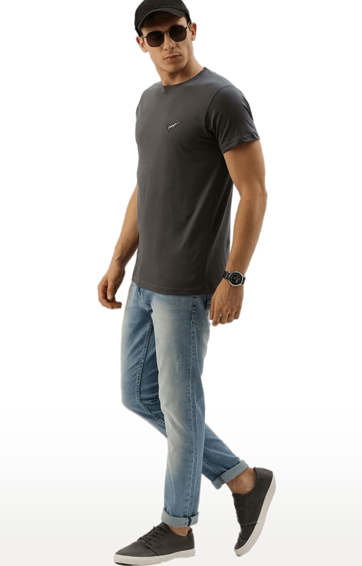 Dillinger | Men's Grey Cotton Solid Regular T-Shirt 1