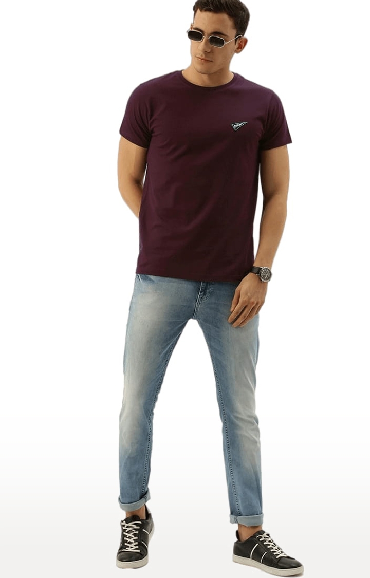 Dillinger | Men's Purple Solid Regular T-Shirts 1