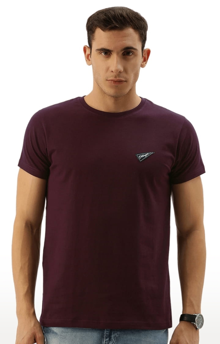 Dillinger | Men's Purple Solid Regular T-Shirts 0