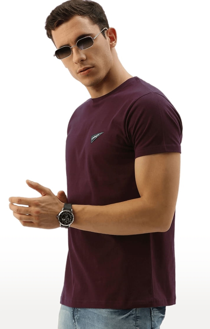 Dillinger | Men's Purple Solid Regular T-Shirts 2