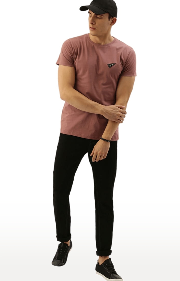 Dillinger | Men's Pink Solid Regular T-Shirts 1